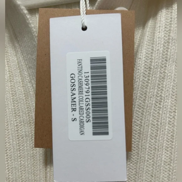 Reformation - “Fantino Cashmere Collared Cardigan” - NWT - Size Small - Cream